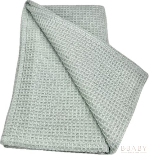 Menta waffle babatakaró 70x90 cm – természetes pamut takaró babáknak
