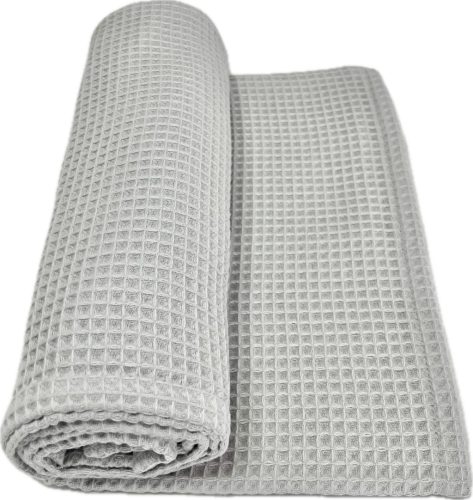 Szürke waffle babatakaró 70x90 cm – légáteresztő, puha pamut takaró babáknak