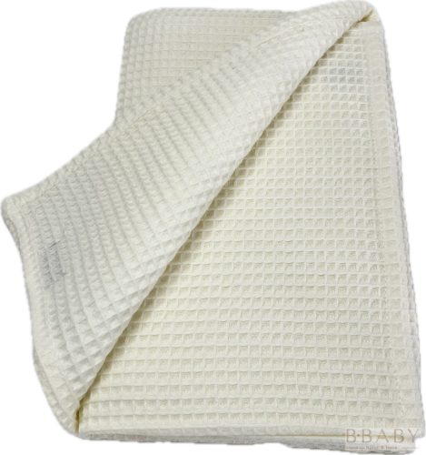 Vanília waffle babatakaró 70x90 cm – légáteresztő pamut takaró babáknak