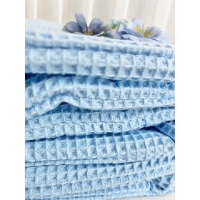 Babakék waffle pamut rácsvédő kiságyba – 200x30 cm, bbaby