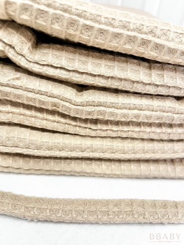 Mogyoró waffle pamut kiságy rácsvédő 200x30 cm – bbaby