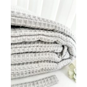 Szürke waffle pamut rácsvédő kiságyba – 200x30 cm, bbaby