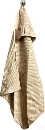 Nyuszifüles babatörölköző bézs – 100% pamut waffle, 70×70 cm, Öko-Tex minősítés