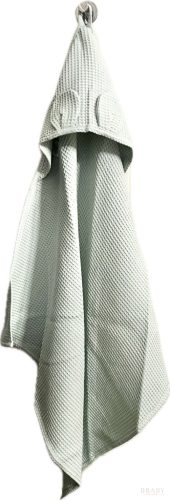 Nyuszifüles babatörölköző olíva – 100% pamut waffle, Öko-Tex minősítés, 70×70 cm
