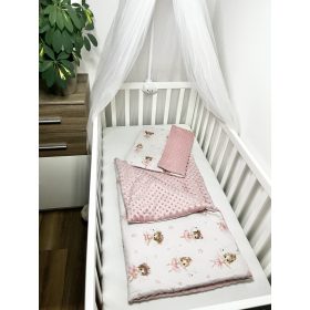 Púderrózsaszín minky babaágynemű kislányoknak