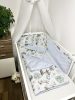 Bbaby 3 részes babaágynemű – Sün Balázs és erdei barátai, világoskék minky