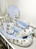 Bbaby 3 részes babaágynemű – Sün Balázs és erdei barátai, világoskék minky