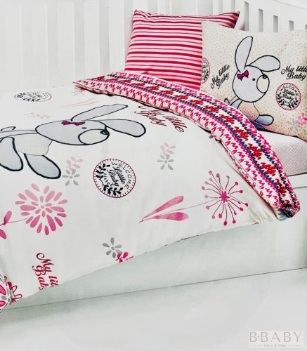 Petty Bunny – Nyuszis gyermek ágyneműhuzat szett rózsaszínben